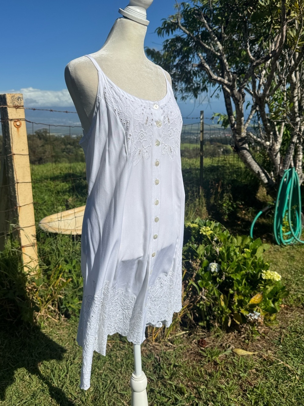 NWT Serendipity Maui Y2K Beach white Battenburg lace slip dress - Picture 4 of 8